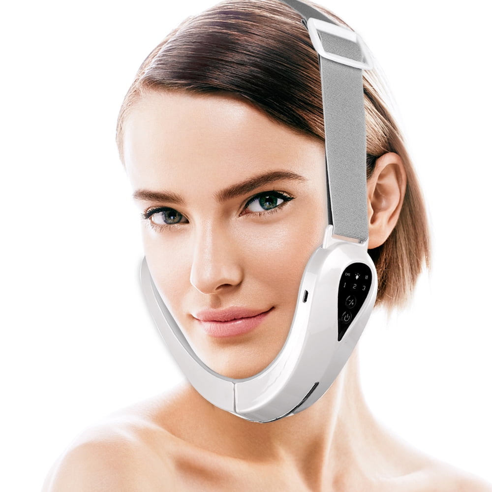 Electric V- Face Shaping Massager,Micro-Current Facial Lifting Machine,V-  Face- Lift Belt Double Chin Shaping Massager Beauty Instrument,White -  Walmart.com
