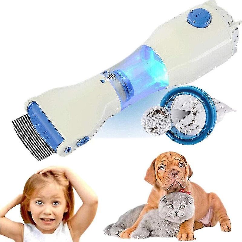 Electric Vacuum Head Lice Nit Comb Brush Pet Dog Flea Filter Remover