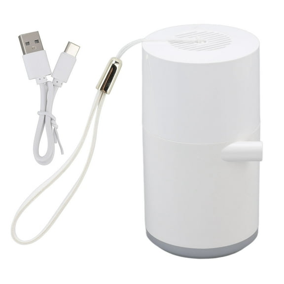 Electric Vacuum Pump USB Charging Inflatable Pump with 4 Lighting Gear for Outdoor Camping White