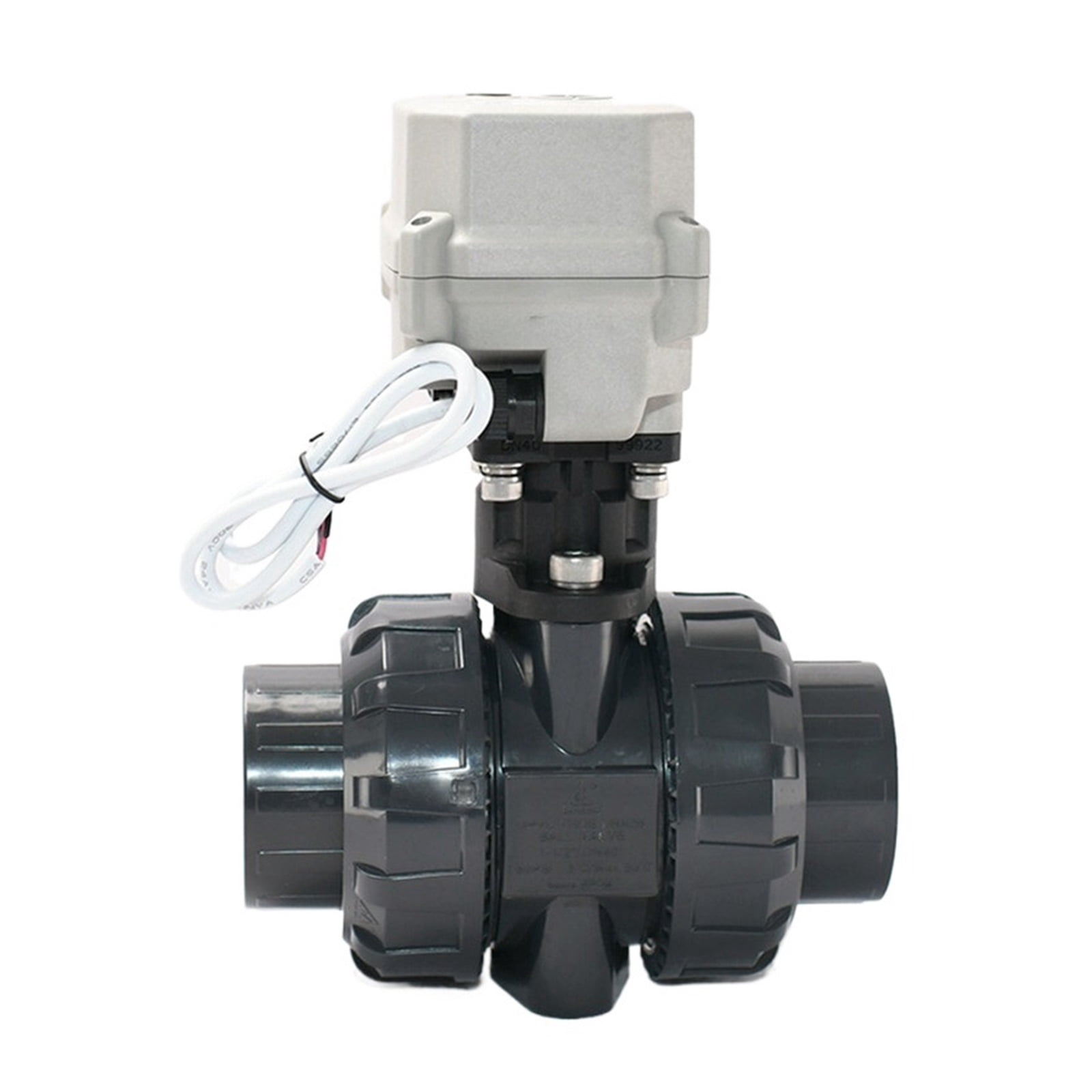 1 1/2" DN40 Electric Ball Valve DC24V - Normally Closed 2-Way PVC Motorized Valve With Manual Override