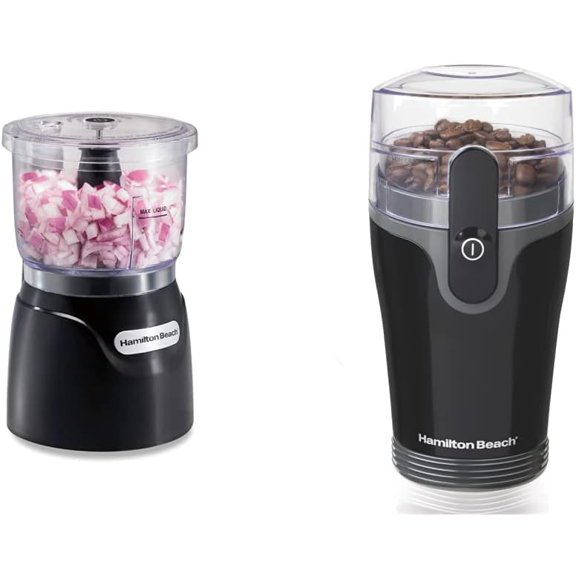 Electric Vegetable Chopper & Mini Food Processor (72850) and Coffee Grinder for Beans and Spices
