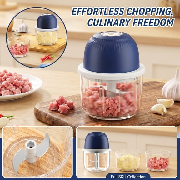Electric Vegetable Chopper, Sharp Stainless Steel Blades for Even Mincing, for Home Chefs Whipping Up Fresh Garlic Paste, Chopped Salsa and Student Supplementary, Daily Kitchen