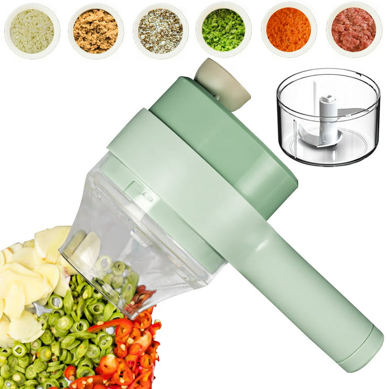 Electric Vegetable Cutter Set Handheld Garlic Slicer Mini Wireless  Vegetables Chopper Portable Type-C Rechargeable Food Mincer for Garlic  Pepper Onion Celery Ginger Meat 