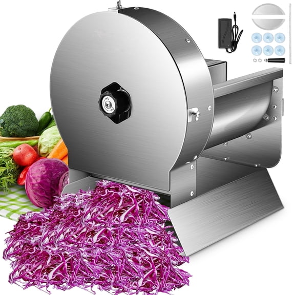 Electric Vegetable Slicer, 120W Commercial Fruit Cutter Machine, Adjustable Thickness 0-0.5 inch, Stainless Steel 2-in-1 Manual/Electric Food Slicer for Lemon/Potato/Onion/Tomato, 110V