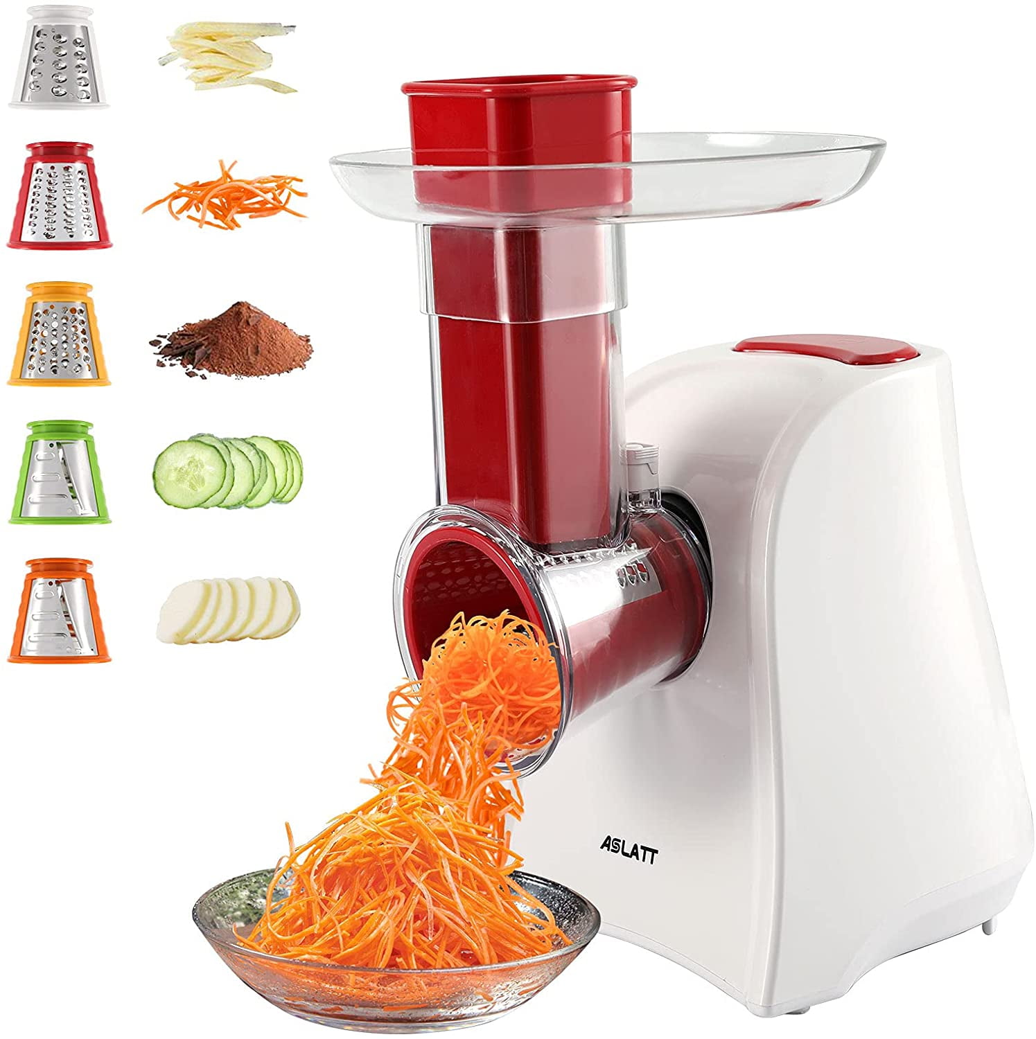 LEEPENK Electric Cheese Grater 5 In 1 Electric Vegetable Cutter