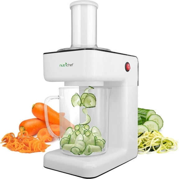 Electric Vegetable Spiralizer  3-Blade Zucchini Spiralizer Noodle Maker, Veggie Spiral Slicer for Healthy Zoodles, Salad, Pasta, & Garnishes  Dishwasher-Safe, Food-Grade Design