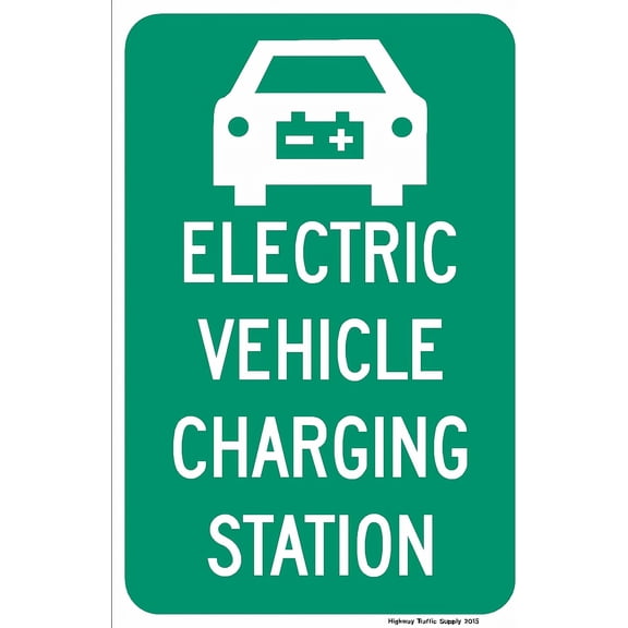Electric Vehicle Charging Station Sign 8"x12" - Metal Aluminum for Home Business Outdoor Indoor EV Charging Area