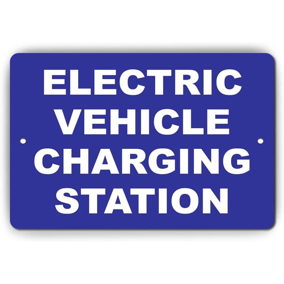 Electric Vehicle Charging Station Sign, Aluminum, 8 X 12