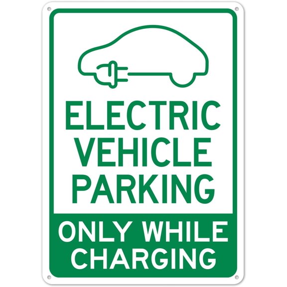Electric Vehicle Parking Only Sign Metal Sign 12X8 Inches