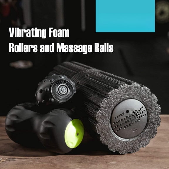 Electric Vibrating Foam Roller 17 Inch, Quick Charge, Deep Tissue Massage Roller, Promotes Circulation & Reduces Muscle Soreness for Athletes