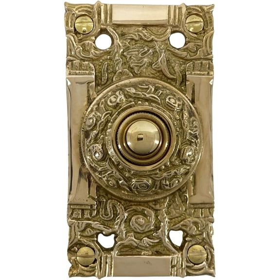 Electric Victorian Push Button Doorbell (Brass)