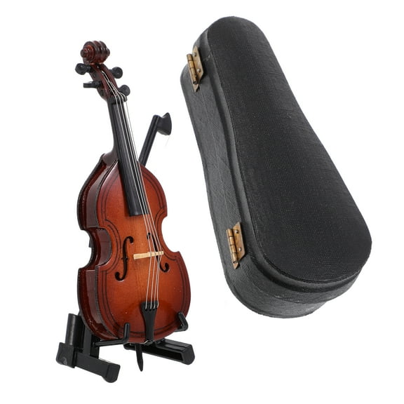 Electric Violin Cello Model Contrabass Decoration Child 10X3.5X2.5CM Brown