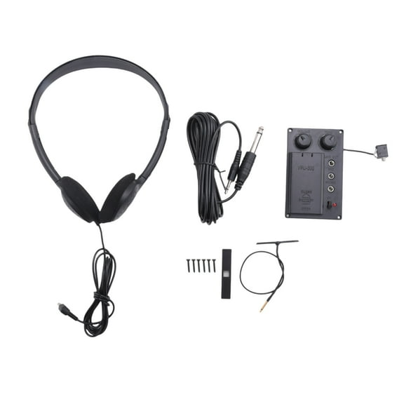 Electric Violin Silent Eq Pickup Piezo With Headphone And Plug Hole Cable Set,1* pickup 1* line 1* headphones 1* mounting accessories,Black
