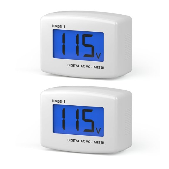 Electric Voltage Testers 2pcs, AC 80-300V LCD Dplay Flat Plug Voltmeter Electrical Outlet Tester Plug in Digital Voltage Meter