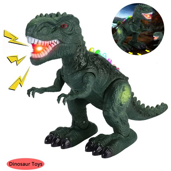 Electric Walking Dinosaur Toy Tyrannosaurus Rex Light with LED and Sound, Christmas Gift for Kids