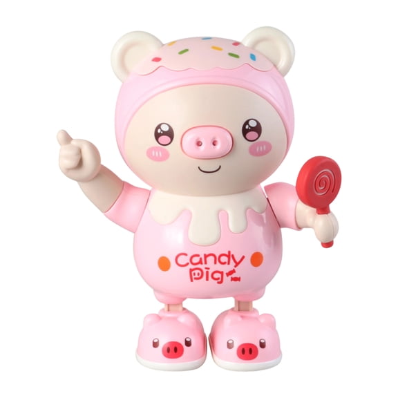 Electric Walking Pig Toy with Music and Lights, Dancing Animal Figure, Sound-Activated Moving Singing Pet, Interactive Motor Skill Sensory Play, Pink