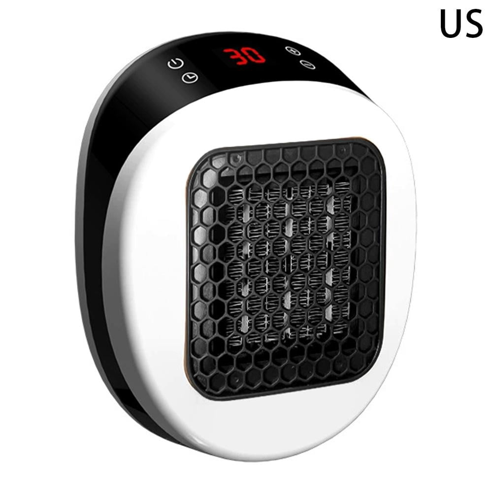 Electric Wall Outlet Small Space Heater with Adjustable Thermostat, Ceramic Indoor Bathroom Space Heater with Timer for Bedroom & Home Use
