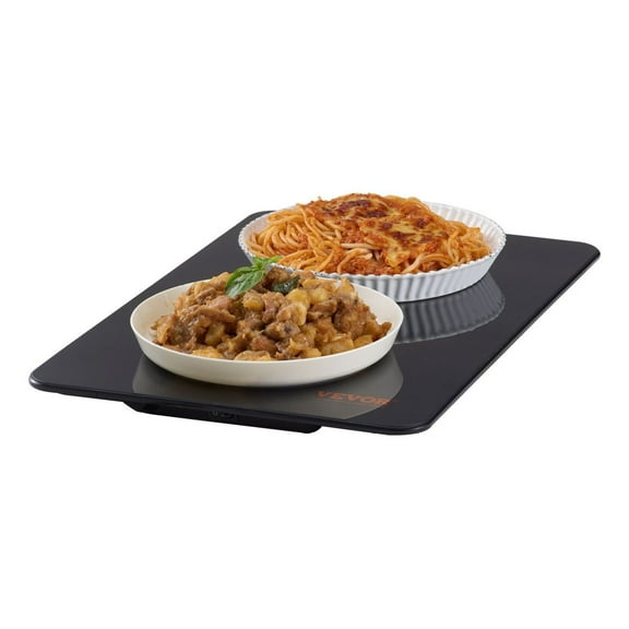 Electric Warming Tray, 16.5" x 11" Portable Tempered Glass Heating Tray, Perfect for Dinner, Catering, House, Parties, Events, Entertaining and Holiday, Black