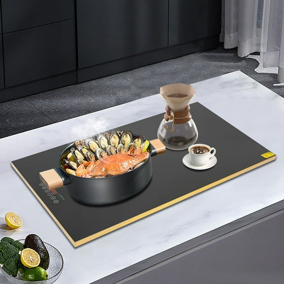 Electric Warming Tray, 31.5x17.72in Tempered Glass Surface with 8 Functions, 104-284F Adjustable Temperature, For Family Gatherings