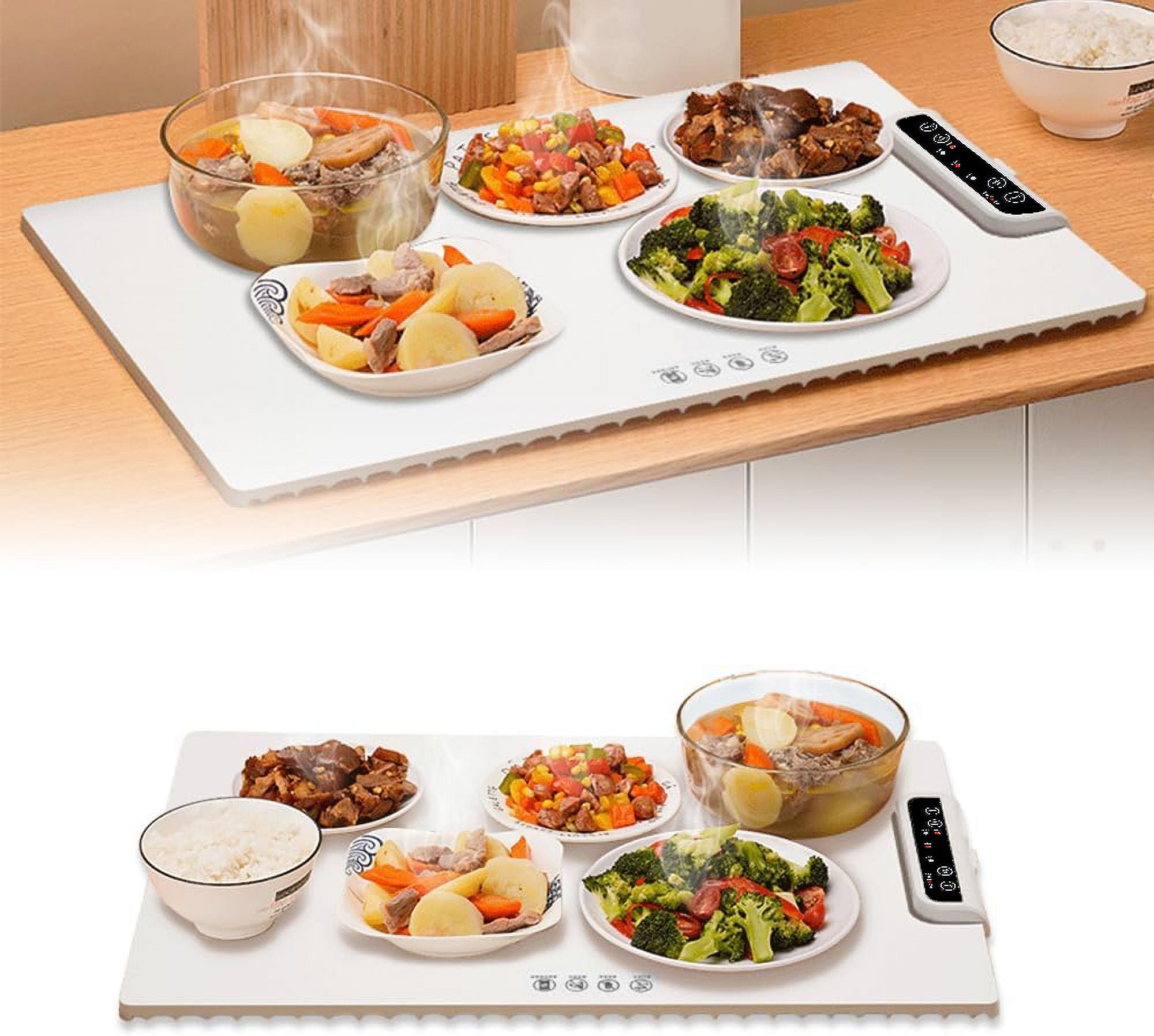 Electric Warming Tray, Adjustable Temp, Foldable Food Warmer, Fast