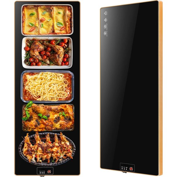 Electric Warming Tray(Extra Long 40"x12"), Warmer with Thermostat and Full Surface Heating, Warming Mat with 2 Temperature Modes for Parties Buffet,Gatherings, Edge