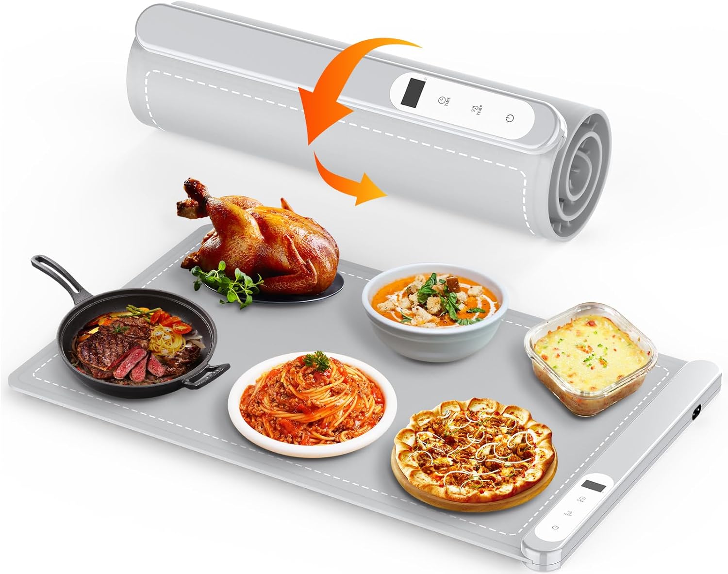 Electric Warming Tray, Food Warming Mat Graphene Full Surface Heating