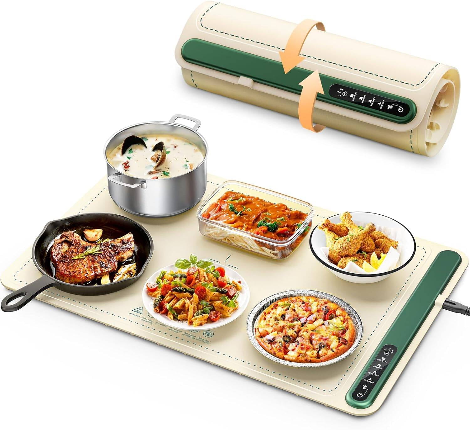 Electric Warming Tray Silicone Heating Mat for Food with 4 Level