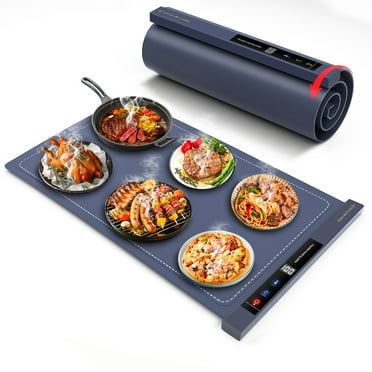 Electric Warming Tray, Warming Mat for Food , Portable Large Food Warmers Mat for Buffets Parties,Full Surface Fast Heating,6 Temperature Setting,Auto Shut-Off
