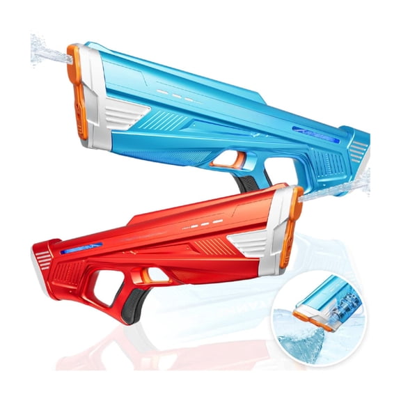 Electric Water Blaster Blue+red 1P, USB-C Charging Long Range Pool Party Play