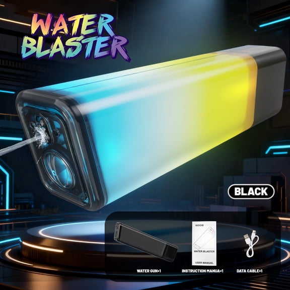 Electric Water Blaster, RGB Flowing LED Light Water Sprayer with Sound Effects, Auto Continuous Pulse Stream Outdoor Summer Water Gun