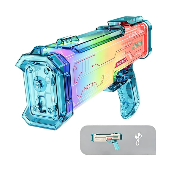 Electric Water Gun, Automatic High Power Water Blaster, Rechargeable Large Capacity Squirt Gun, Long Range Water Toy for Summer Pool Party, Beach, Backyard, Outdoor Activities, Water Fight Game