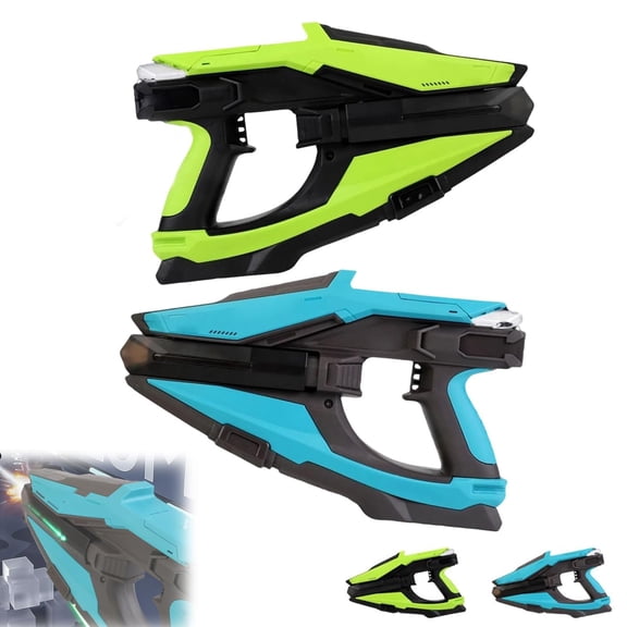 Electric Water Gun with LED & Mist Effects, Rechargeable Automatic Water Blaster with Futuristic Axe Design, Large Capacity Tank, Long Shooting Blasts for Pool, Beach