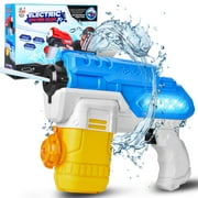 Electric Water Gun Water Blaster, Battery Operated Squirt Guns with Cool LED Lights, Shoots up to 30 feet 300CC Water Shooters for Kids Adults Swimming Pool Party Outdoor Beach Water Fighting (Blue)