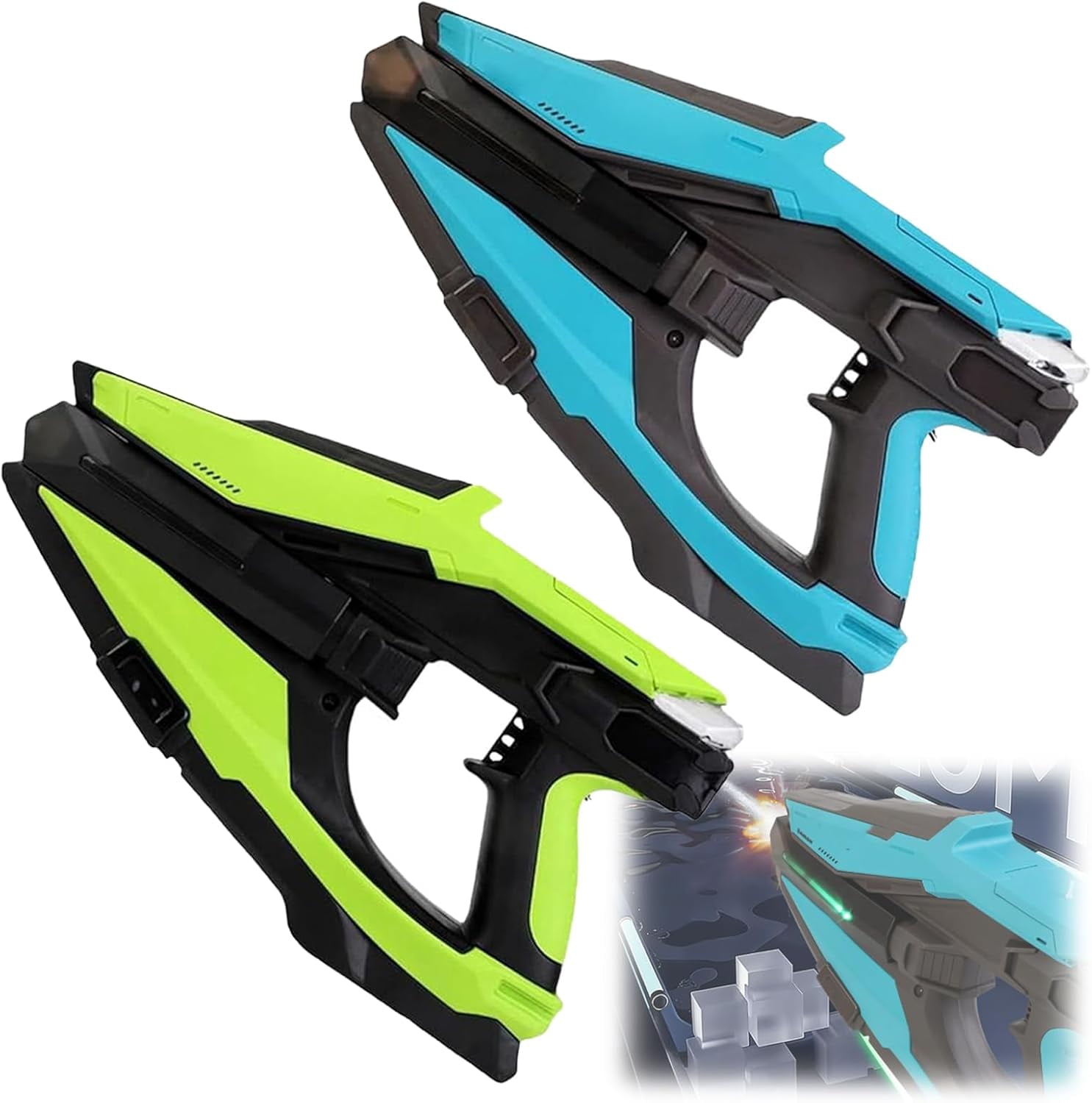 Electric Water Gun with LED & Mist Effects, Automatic Rechargeable Blaster, Large Capacity Tank for Night Pool Party & Summer Fun