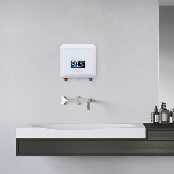 Electric Water Heater, 5.5KW Power, Instant Hot Water, Adjustable Temperature, Smart Control Panel, Safe and Efficient for Home Use