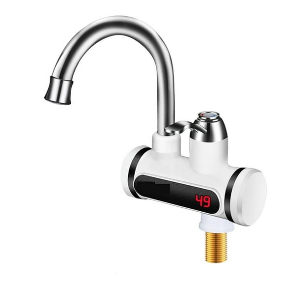 Electric Water Heater,Kitchen Faucet Tankless Instant Heating Water Tap, Flowing Heated Mixer Digital Display