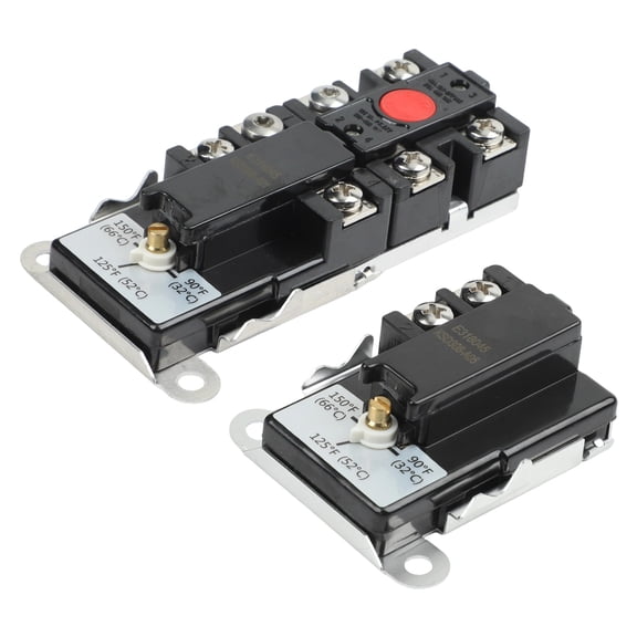 Electric Water Heater Thermostat Kit Upper Lower Dual Element Control Switch For Kenmore For GE 250V 40A Safety Reset Black Plastic 2-Pack