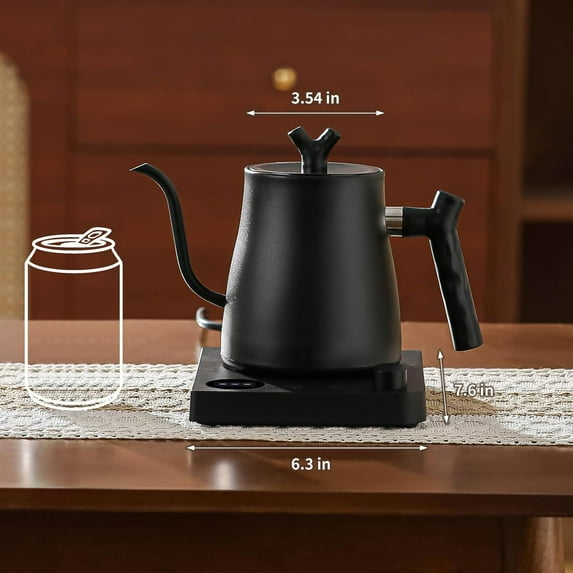 Water Kettle Electric, Gooseneck Electric Kettle with 50pcs Coffee Filter, ±1℉ Temperature Control, Fast Heating, Stainless Steel Interior, Ideal for Precise Pour-Over Coffee and Tea