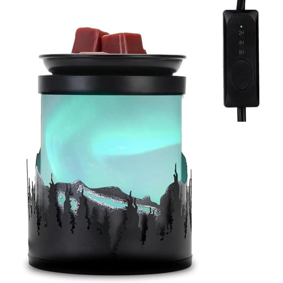 Electric Wax Melt Warmer,Dynamic Polar Lights Effect Wax Warmer, Wax Warmers for Scented Wax Melts,Wax Burner for Home Decor Office,Birthday Giftsfor Women(Rotating Aurora Effect-7 Color)