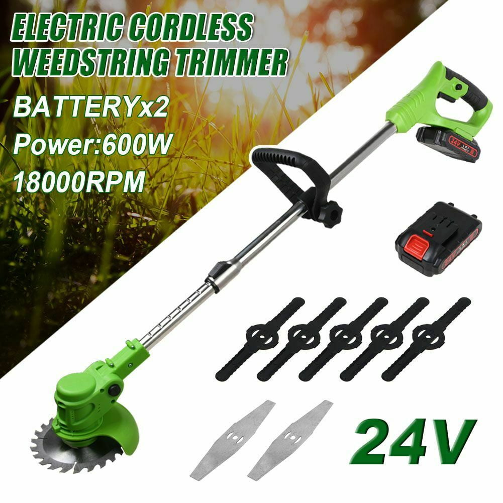 Electric Weed Lawn Eater Edger Grass String Trimmer Cutter 2 Battery With Charger