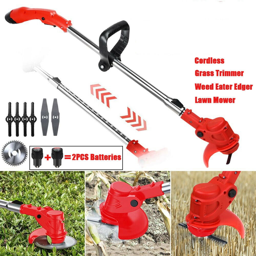 Electric Weed Lawn Edger Eater Cordless Grass String Trimmer Cutter w/ 2 Battery