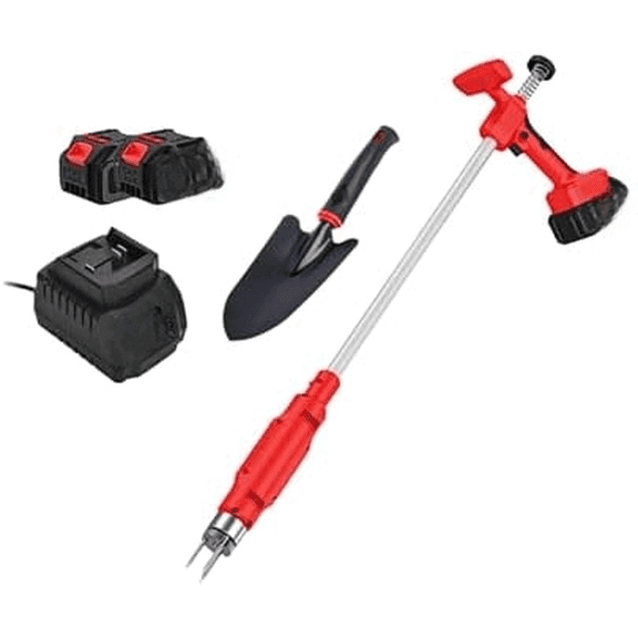 Electric Weed Puller, 3-Claw Steel Root Weeder, Long Handle Weed Puller with 2 x 4.0Ah Battery & Charger & Small Shovel, Stand Up Weed Puller Tool for Dandelion Lawn Garden Yard$$Garden & Patio