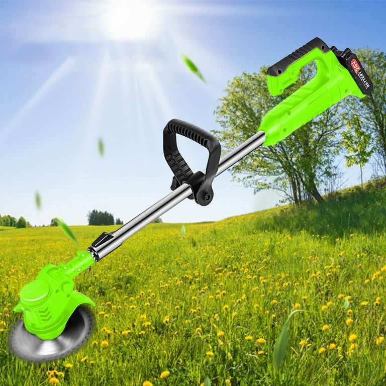 Electric Weed Wacker Cordless Weed Eater Battery Powered 24V Grass Trimmer Lightweight Weed Wacker with 3 Types Blades Used for Lawn Garden Yard