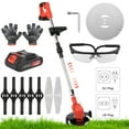 Electric Weed Wacker, Cordless String Trimmer, 2Pcs 24V Batteries, 3