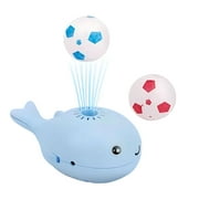 Electric Whale Floating Ball Toy, Cartoon Style Usb Charge Bladeless Safe Electric Blowing Floating Ball Toy for Pets Blue