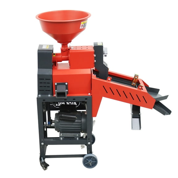 Electric Wheat Cereals Sheller Huller Rice Mill with Vibrating Screen 30-170KG/H 220V