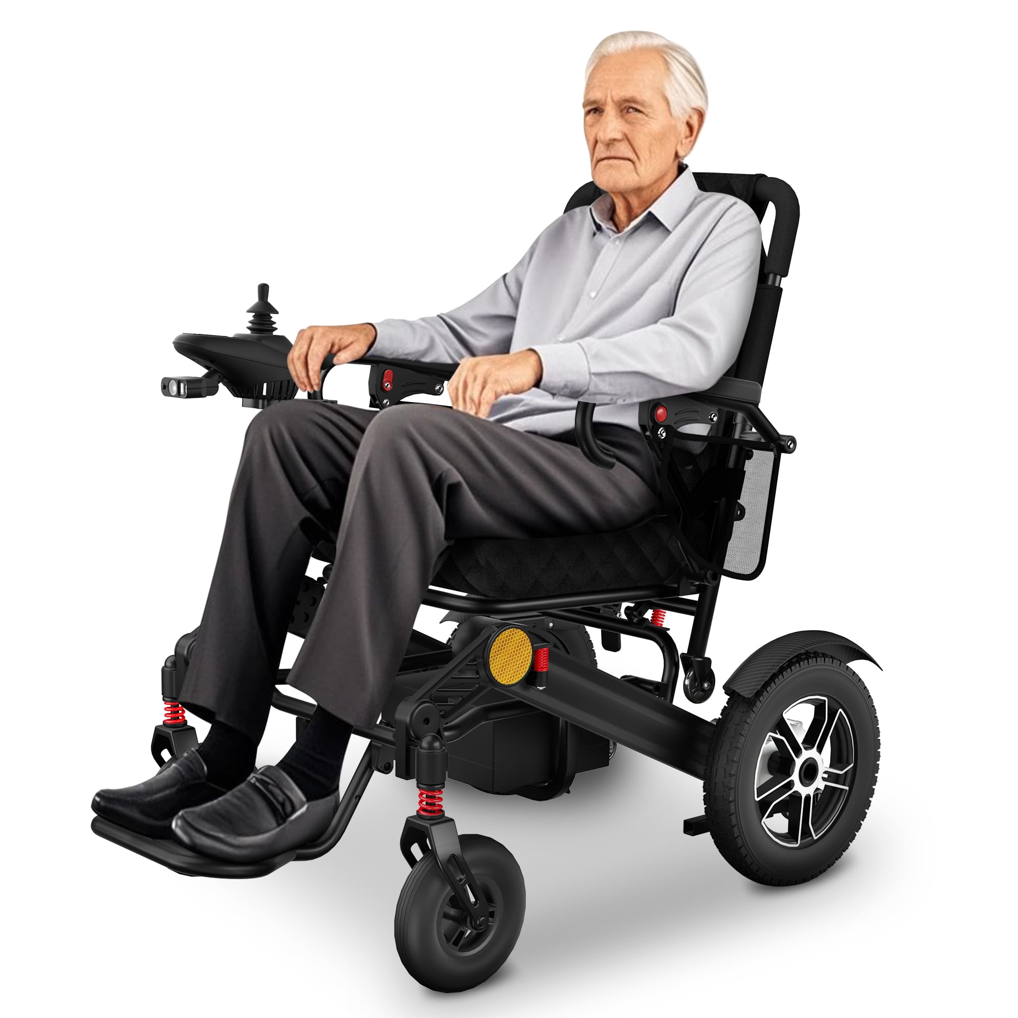Wheelchairs for adults, 車椅子、黒、 Foldawheel 電動車椅子 黒
