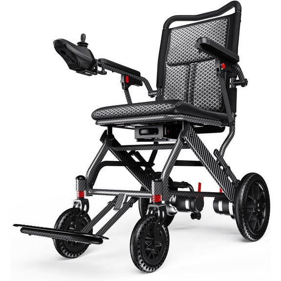 Electric Wheelchair for Adults & Seniors, 15-Mile Range with 12Ah Lithium Battery, All-Terrain Power Wheelchair with 500W Motors, Airline Approved Portable Motorized Wheelchair