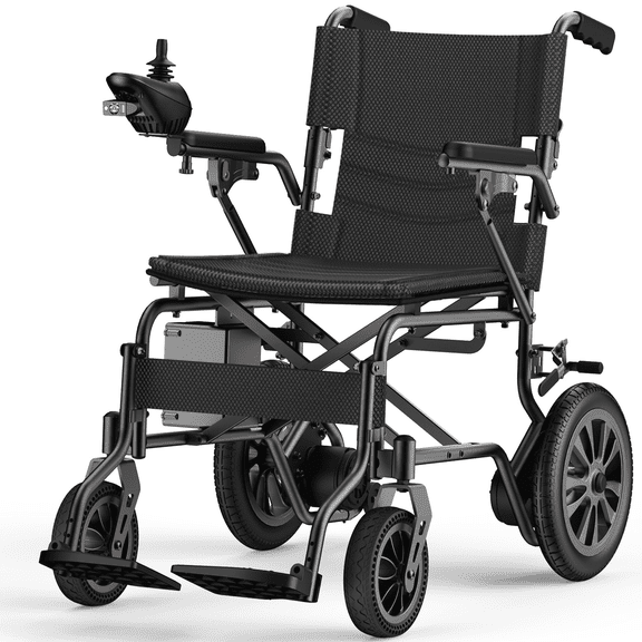 Electric Wheelchair for Adults, Traingiver 45lbs Ultra Lightweight Foldable Motorized Wheelchair for Seniors, 500W All Terrain Power Wheelchair with 15+ Miles Long Range, 350 lbs Capacity