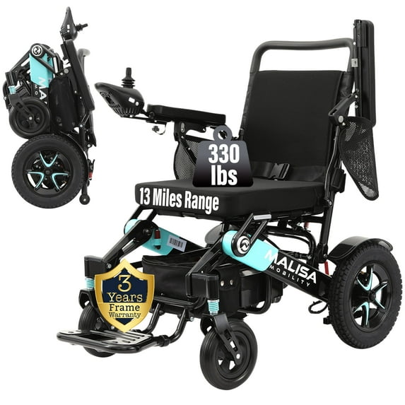 MALISA Electric Wheelchairs for Adults, Premium Lightweight Power Wheelchairs, Black